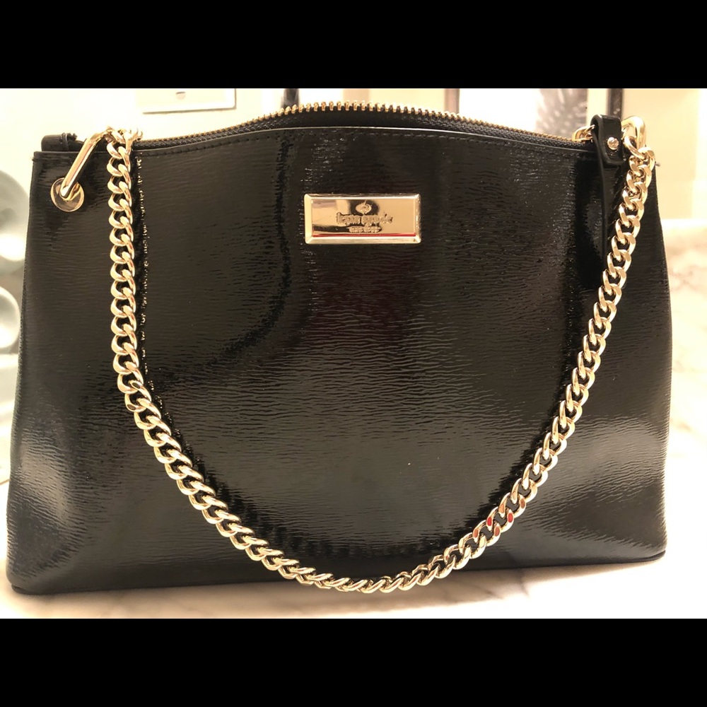 Black leather Kate spade shoulder bag